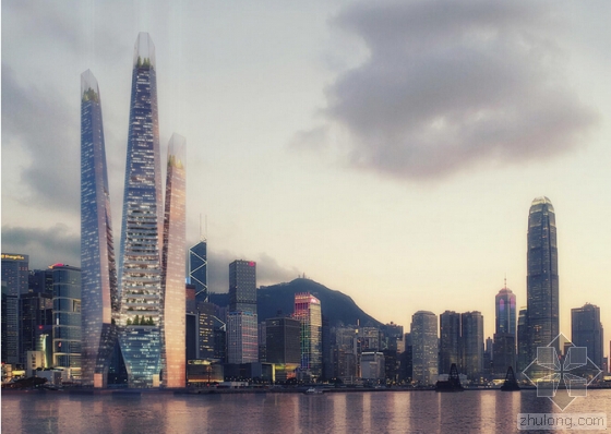 香港维多利亚港的“接吻塔”方案公布