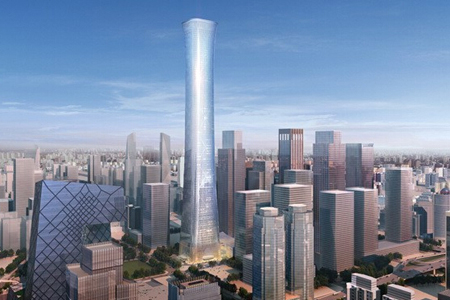 中国尊已施工至60层 8月超北京现任第一高楼！