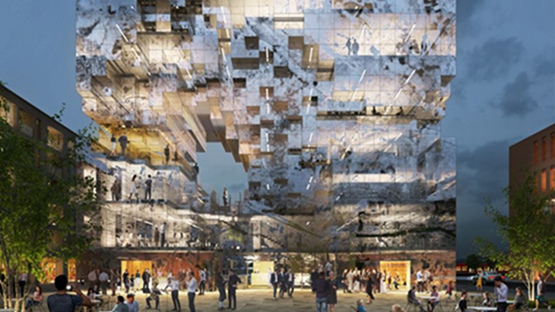 MVRDV公布德国镜面“水晶石”办公楼设计